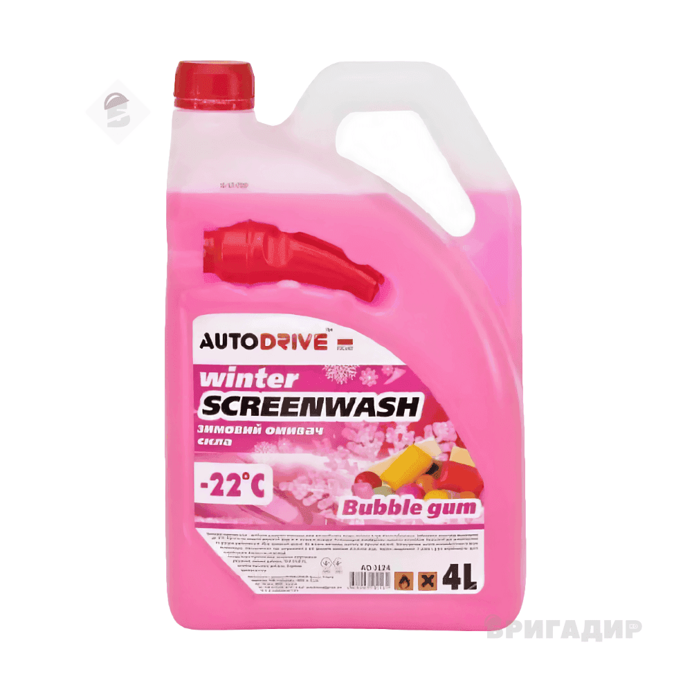 Омивач скла зимовий, Auto Drive Winter Screenwash "Bubble Gum"-22C, 4Л.