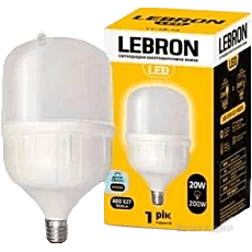 LED лампа LEBRON L-A80, 20W, Е27, 6500К, 1800Lm 111812