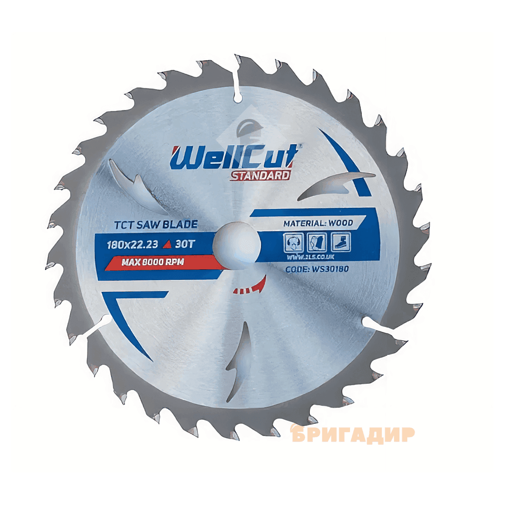 Пильний диск WellCut Standard 180*22.23*30Т (арт.WS30180) WS30180