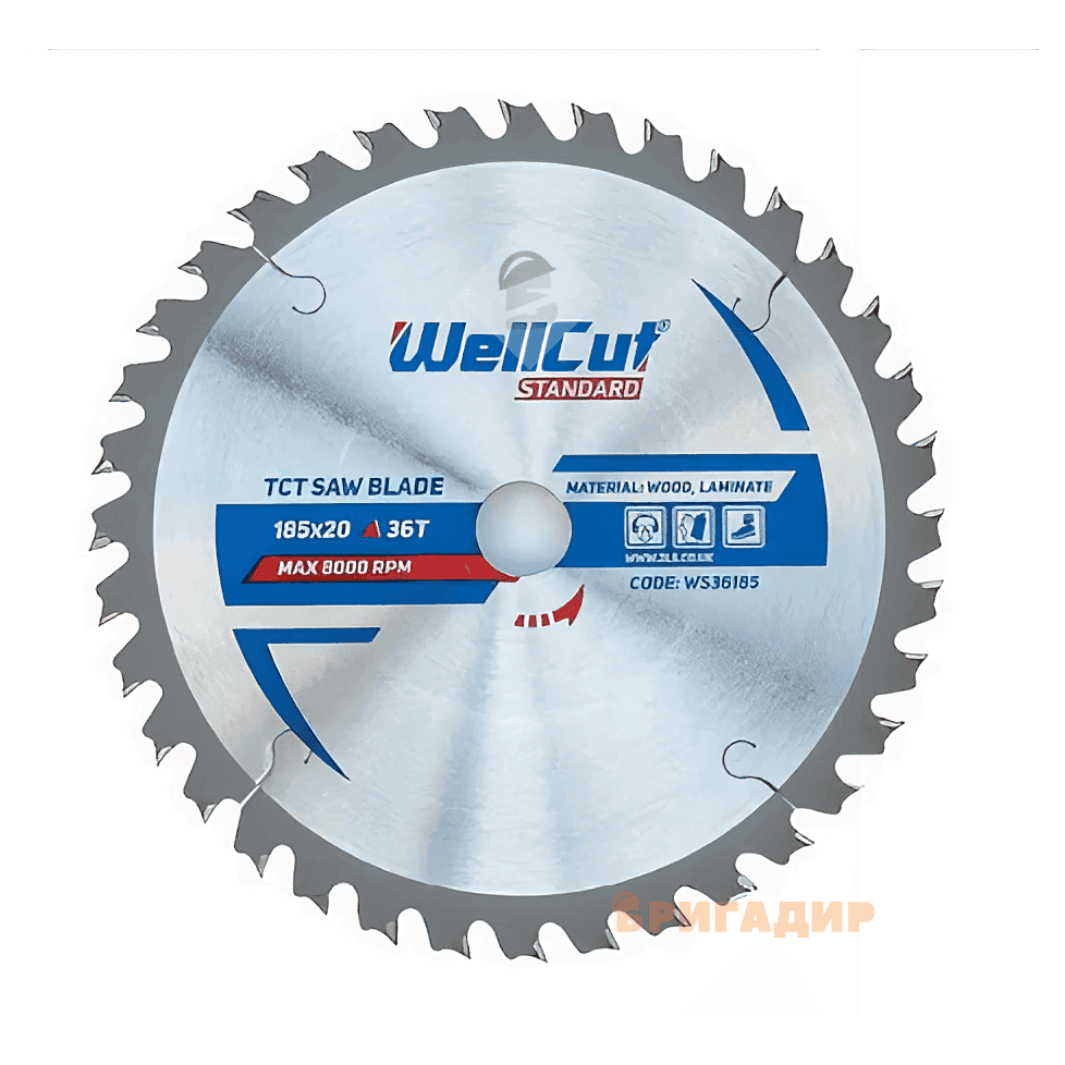 Пильний диск WellCut Standard 185*20 36T ламінат (арт.WS36185) WS36185