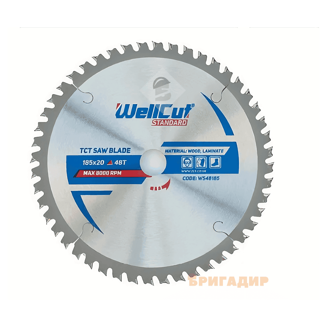 Пильний диск WellCut Standard 185*20*48Т ламінат (арт.WS48185) WS48185