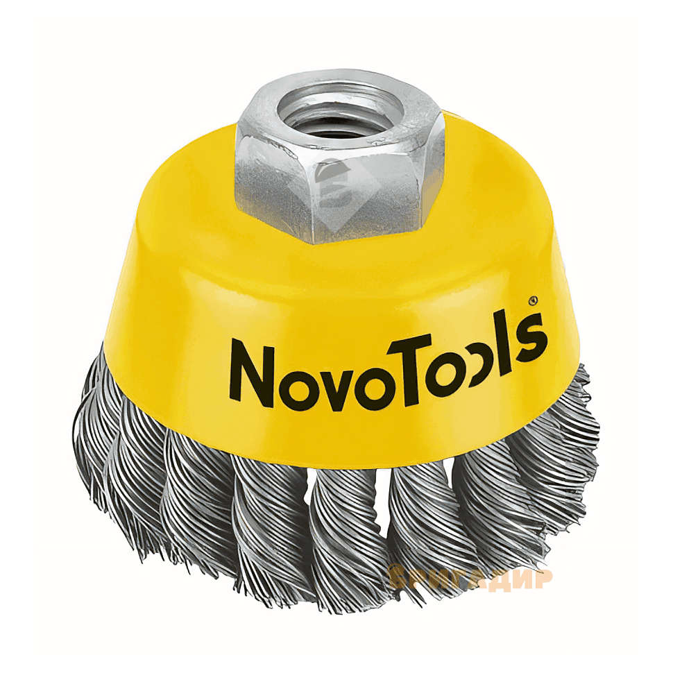 Щітка NovoTools торцева, плетена сталь  85мм (арт.NTWB8514ST) NTWB8514ST