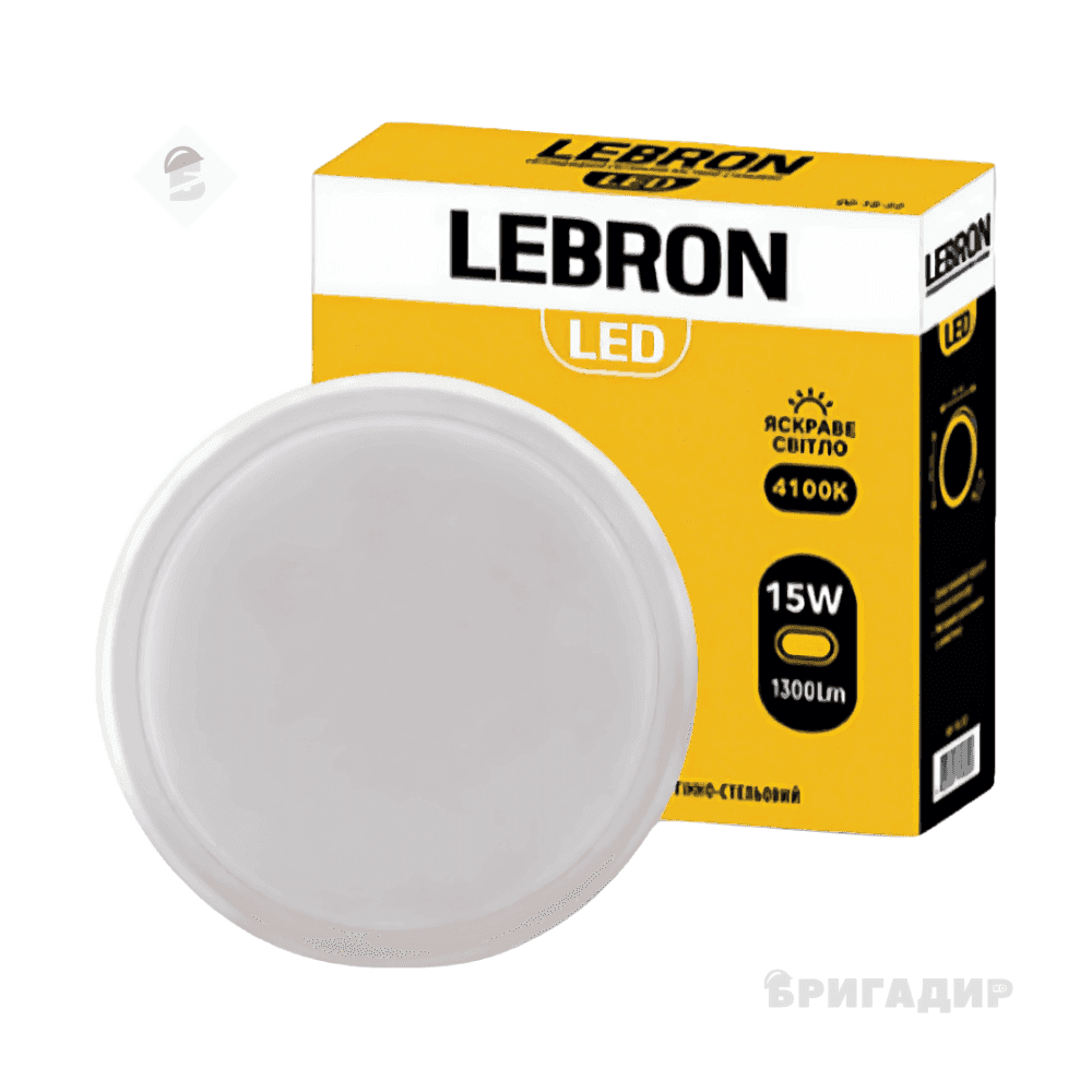 LED світильник LEBRON L-WLR, 15W, круглий, 4100K, 1300Lm, ІР65 15-35-26