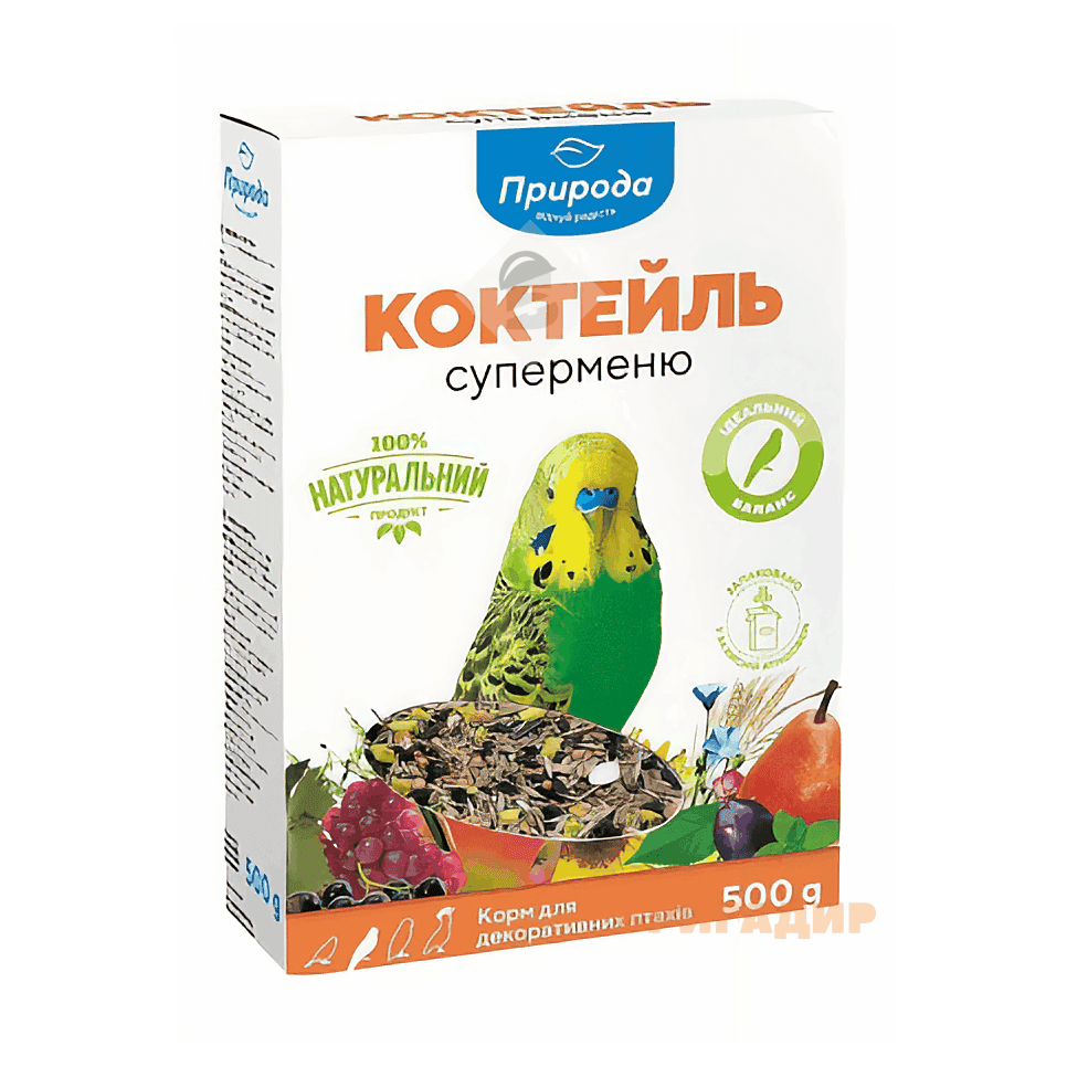 Природа Корм коктейль для папуг "Суперменю" 500г PR740030