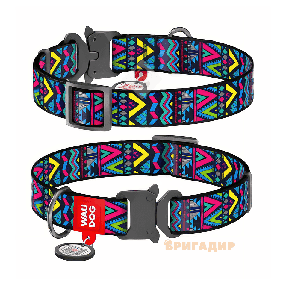 4677 Нашийник WAUDOG Nylon з малюнком "Інді" ( ширина 20мм, довжина 24-40см)