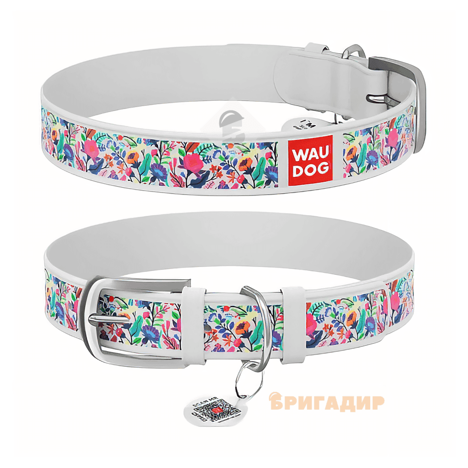4681 Нашийник WAUDOG Nylon з малюнком "Чарівні квіти" ( ширина 20мм, довжина 24-40см)