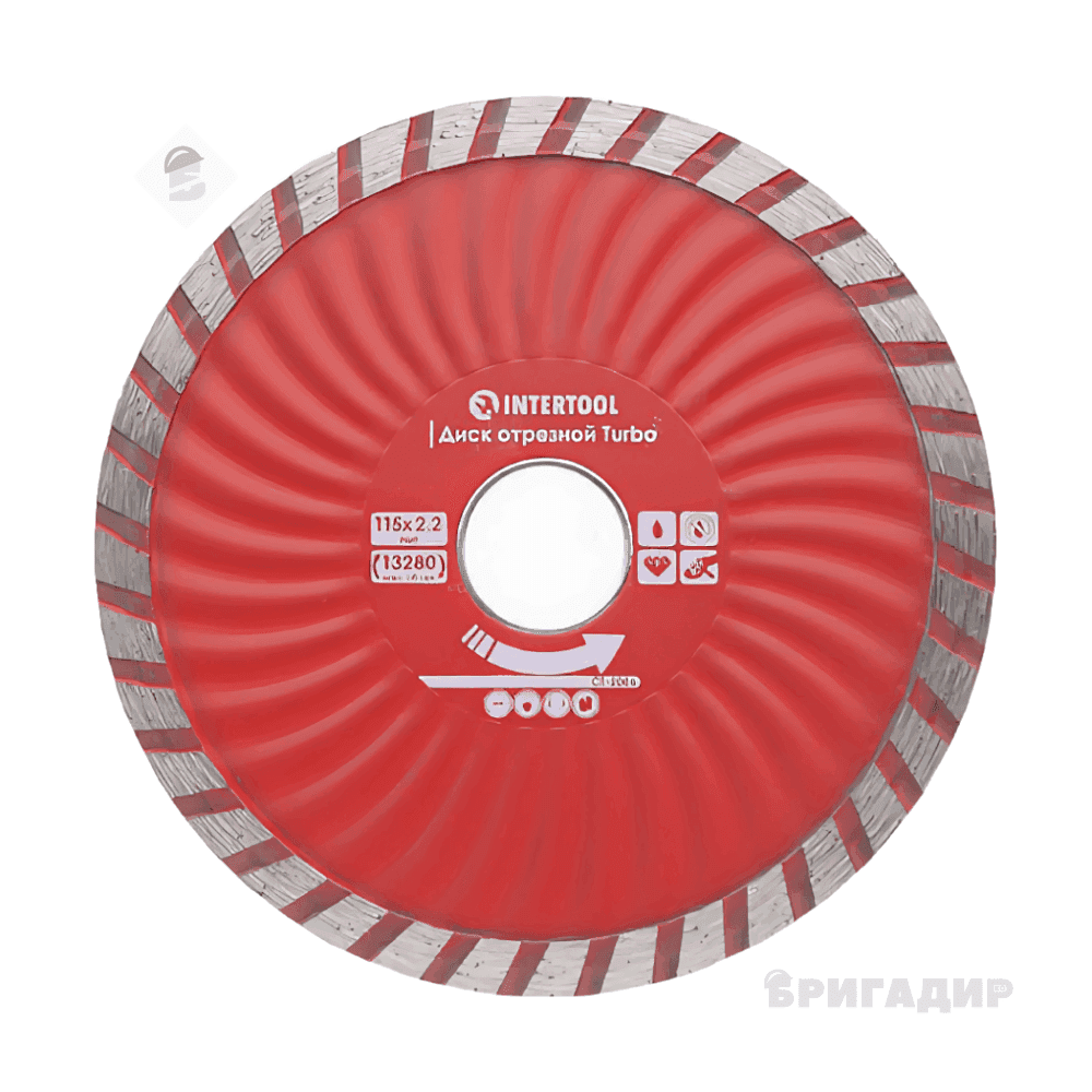 Диск відрізний Turbo, алмазний 115мм, 22-24% CT-2006 INTERTOOL