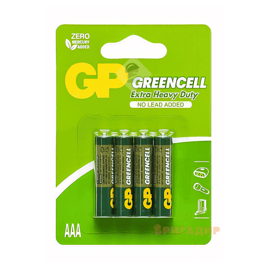 Батарейка GP Greencell 24G-UE сольова бл/4 R3P, ААА GP-000478