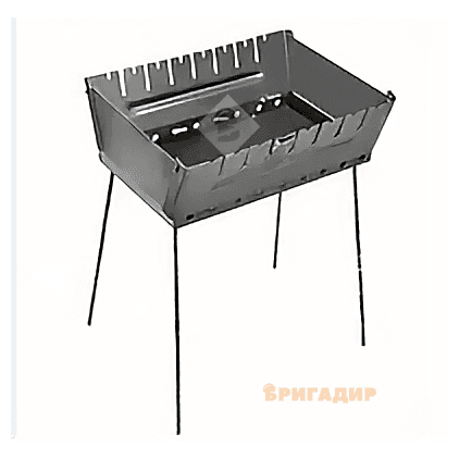 Мангал Турист на 10 шампурів складні ніжки сталь 2 мм д. 0.43м ширина 0.28м вис. ніжок 0.46м