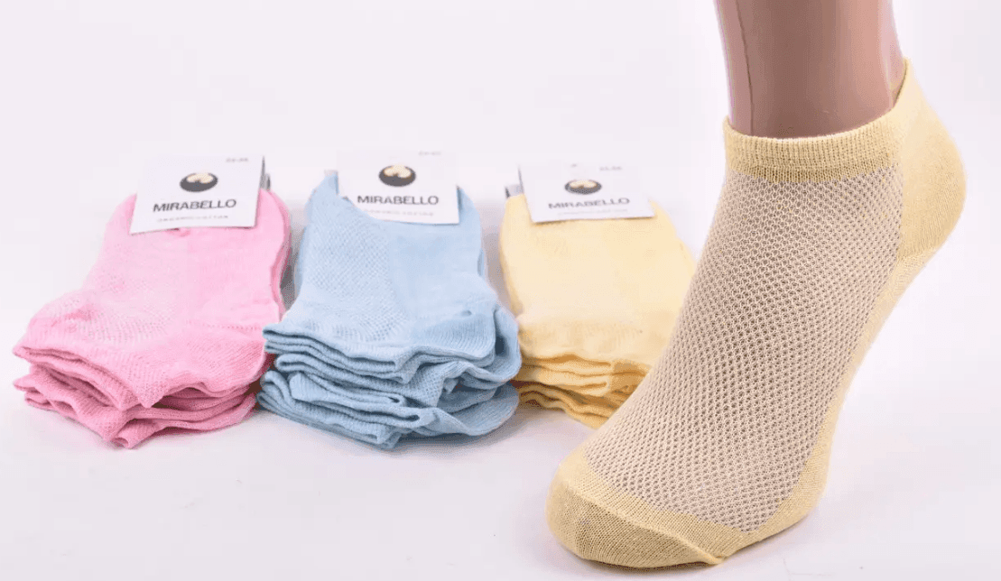 Шкарпетки жіночі хлопок сітка короткі Lux Socks Топ-тап, арт. Ж-199, розмір 37-40 асорті