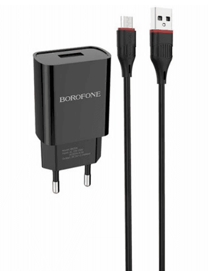 Мережевий зарядний пристрій Borofone BA20A Micro 1USB 2.1A Black