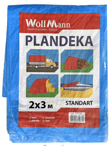 Тент "синій 2х3м 45 gsm blue color" Woffmann plandeka standart