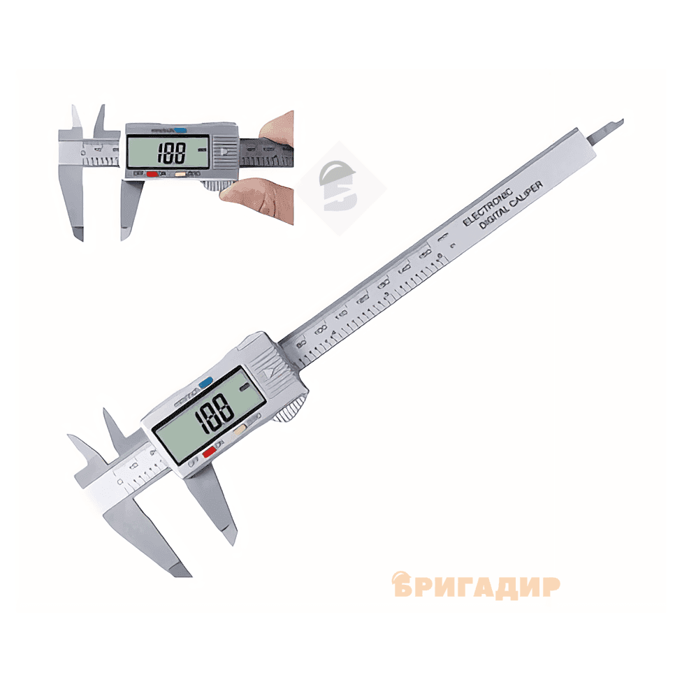 Штангельциркуль електронний ПРОФІ рідкокристалічний дисплей з глибиноміром 150мм Сталь
