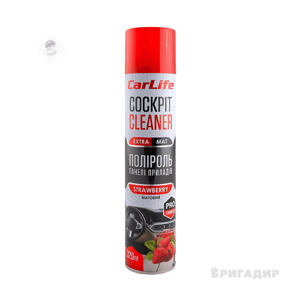 Поліроль панелі приладів CarLife Полуниця Cockpit Cleaner EXTRA MAT 320ml