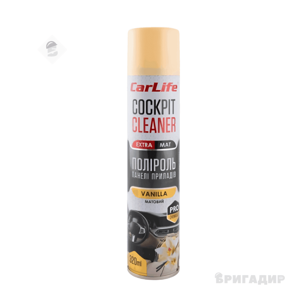 Поліроль панелі приладів Carlife Ваніль Cockpit Cleaner EXTRA MAT 320ml