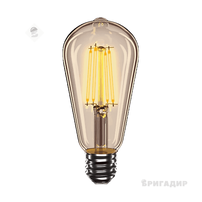 LED лампа VELMAX V-Filament-Amber-ST64, 4W, E27, 2200K, 400Lm