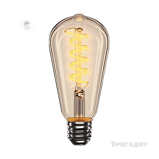 LED лампа VELMAX V-Filament-Amber-ST64- Спіраль, 4W, E27, 2700K, 300Lm