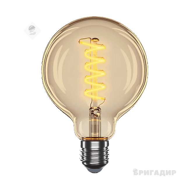 LED Лампа Velmax Amber-g95- Спіраль  4вт 2700к 300lm