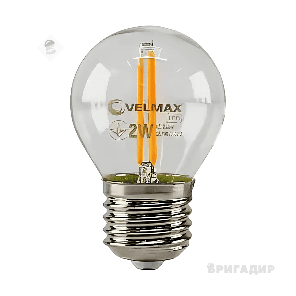 LED лампа ELMAX V-FILAMENT-G45 2W E27 2700K 200LM