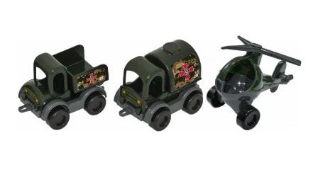 Набор авто 39244 (39998))-sh "Kid cars" военные 4 вида, в дисплее, "Тигрес", 21,5-29,5-43,5-8,5 см