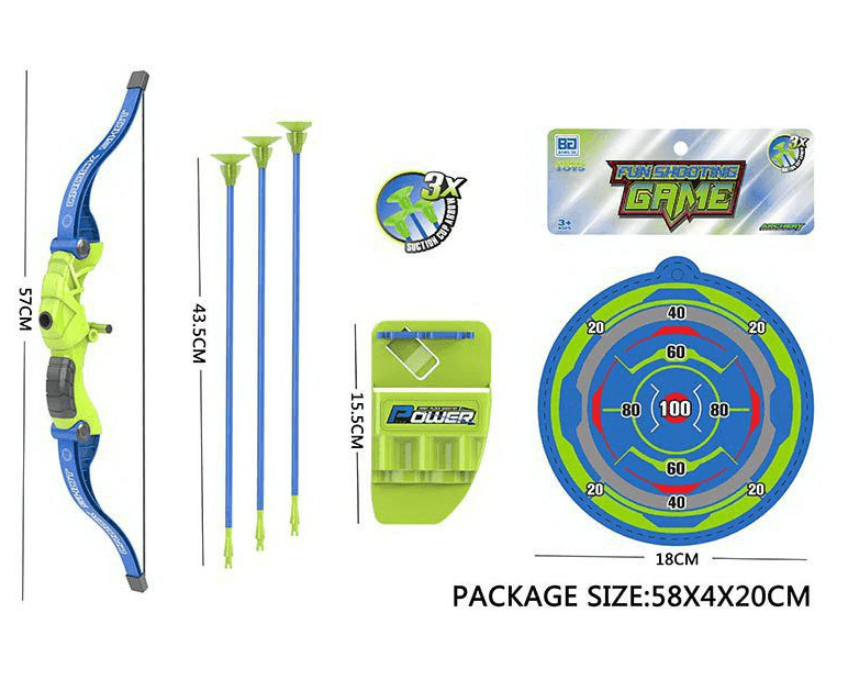 Лук та стріли арт. 98706A-12 (60шт/2) мішень, 3 стріли, пакет 58*4*20см