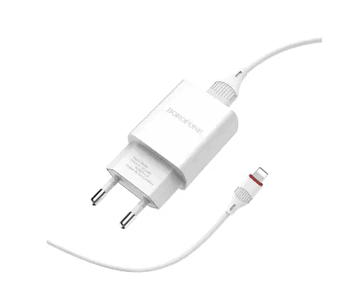 Мережевий зарядний пристрій Borofone BA20A Lightning 1USB 2.1A