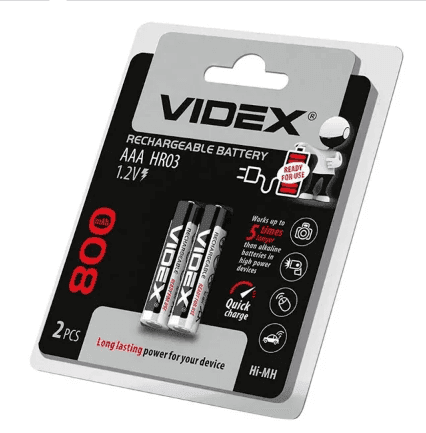 Акумулятор Videx HR3 AAA 800 mah 1.2