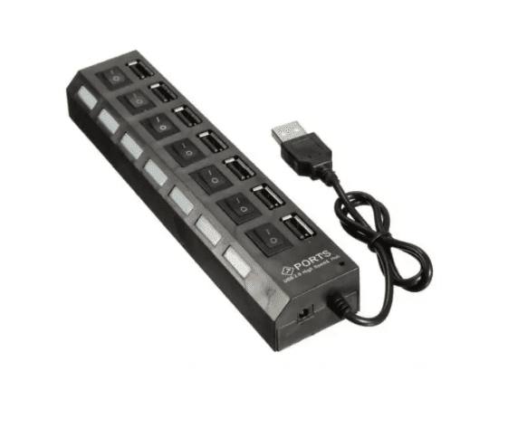 USB HUB на 7 портів з вимикачами 2.0