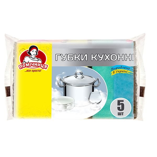 Губки кухонні ТМ Помічниця 9.5х65х3см ,5шт