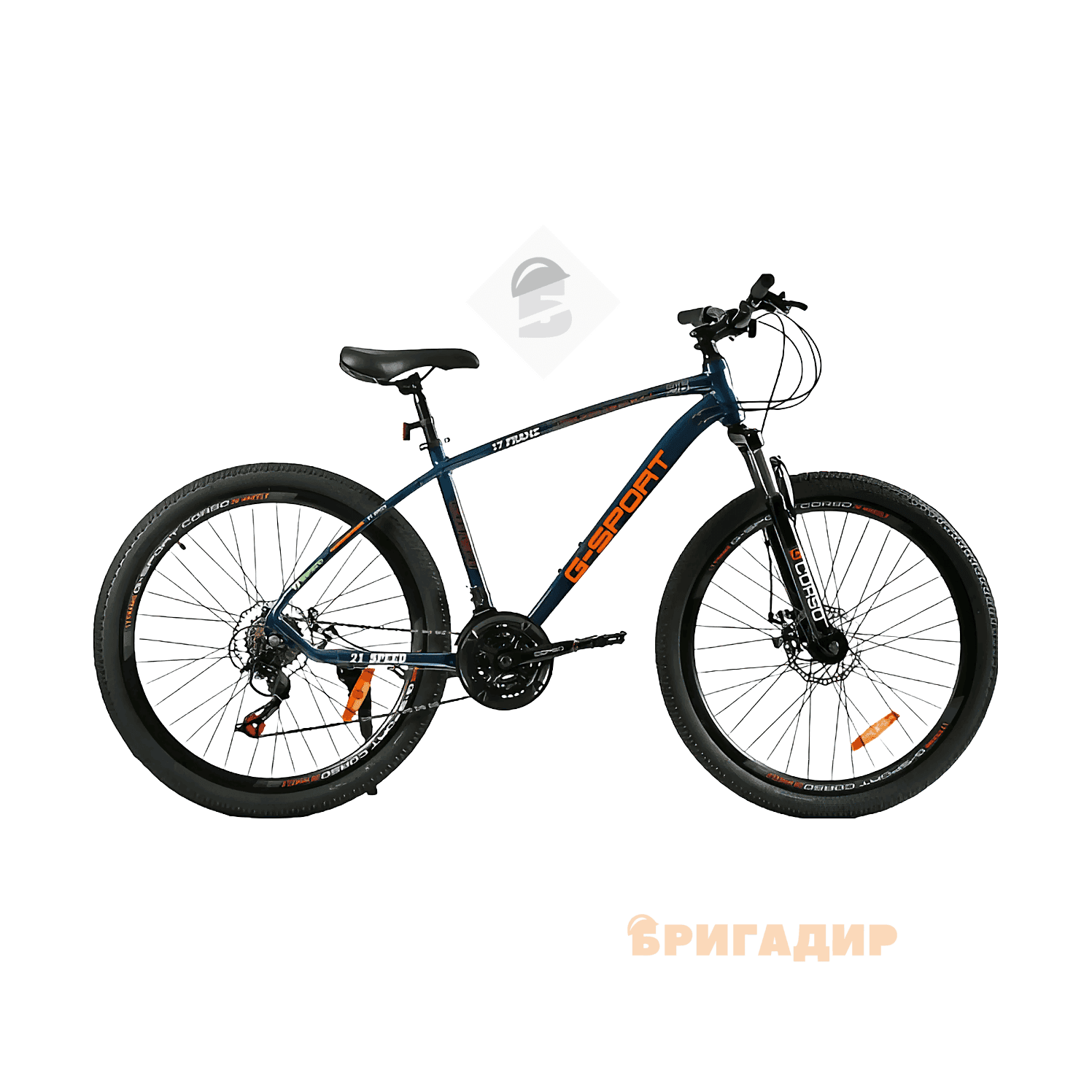 Велосипед 26 AL Corso "G-SPORT" G-26168 сталь 13",(к-т SHIMANO) синьо-помаранчевий 72-156