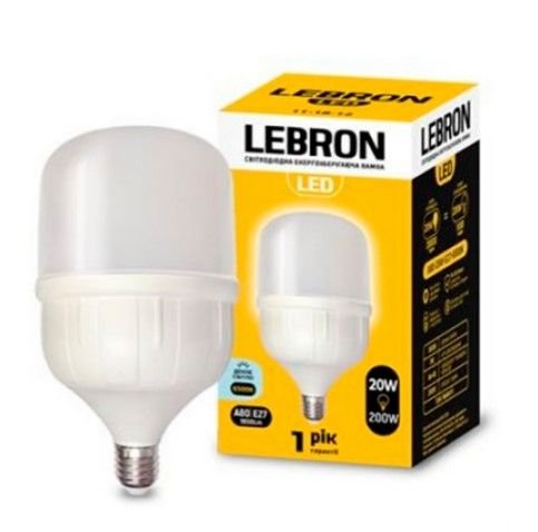 LED лампа LEBRIN L-A80 20W E27 6500K 1800Lm 111802