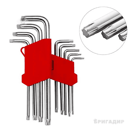 Набір Г-подібних TORX 9шт Інтертул 0608