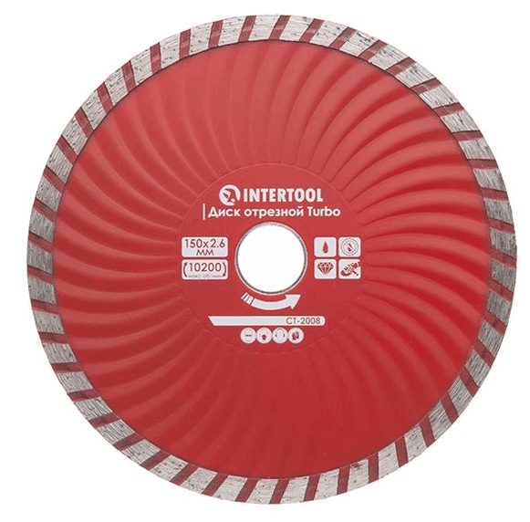 Диск відрізний Intertool CR-2008 Turbo алмазний 150мм