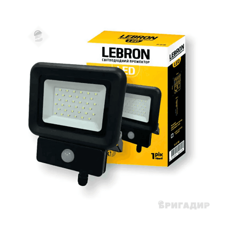 LED прожектор LEBRON LF-10S, 10W, 6500К, 800Lm, 230V 17-12-21 з д. руху IP65