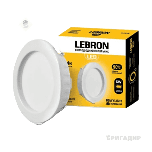 LED світильник LEBRON L-DR-641, 6W, 420Lm, 4100K вбудований 12-08-06