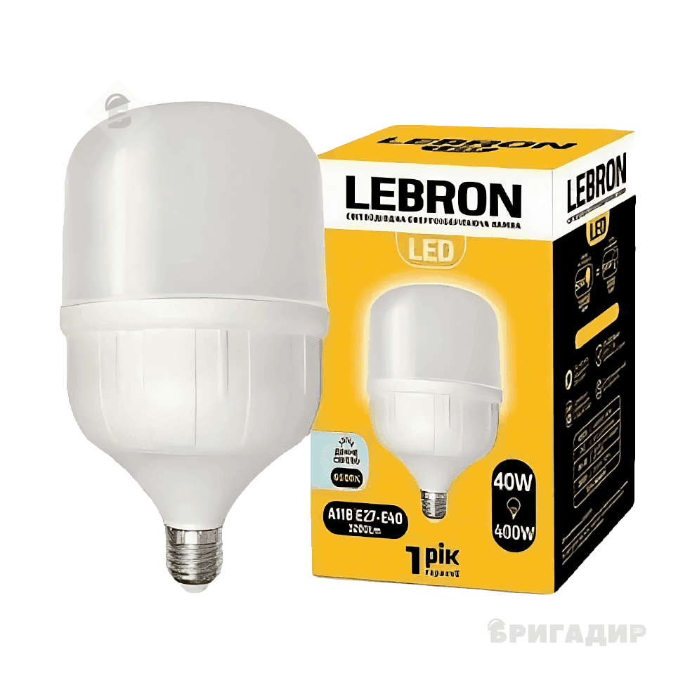 LED лампа LEBRON L-A118, 40W, Е27, 6500К, 3200Lm 111822