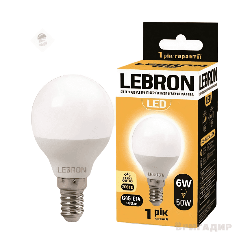 LED лампа LEBRON L-G45, 4W, 220V, E14, 3000K, 320Lm