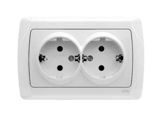 Розетка 2-а із заземленням ViKO Carmen біла 90960056