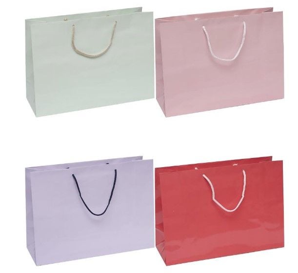 Пакет кольоровий великий "Однотонний" горизонтальний 24х35х12 см 5041