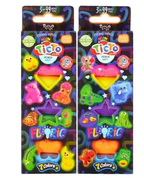 Тісто для ліплення "FLUORIC" коробка 7 кол укрTMD-FL-7-01U,02U