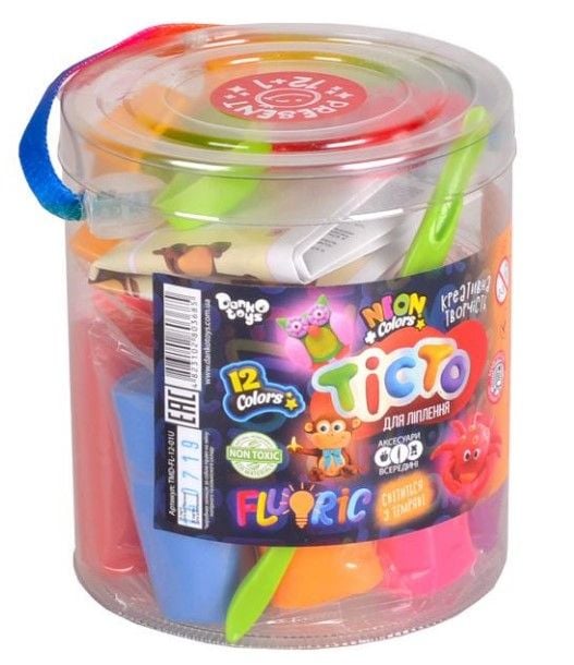 Тісто для ліплення "FLUORIC" туба 12 кол укрTMD-FL-12-01U/ДТ-ТЛ-02-83