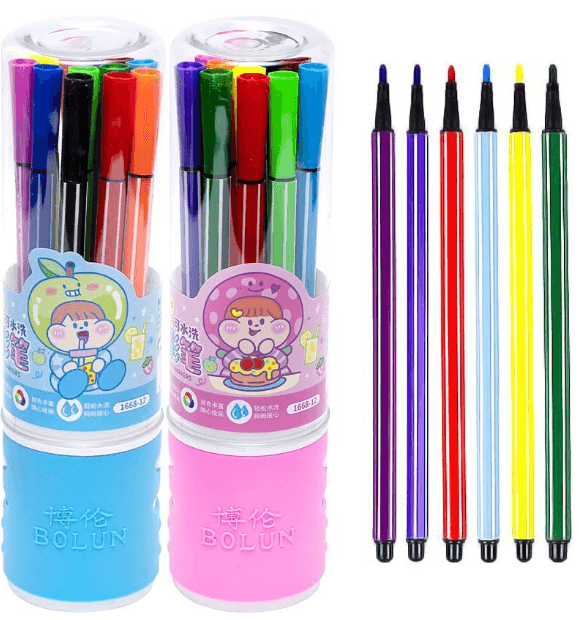 Фломастер в еластичному тубусі 12 кольорів 1668-12