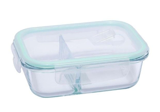 Судочок прямокутний скло 580ML 2 секції BX1002-2GD