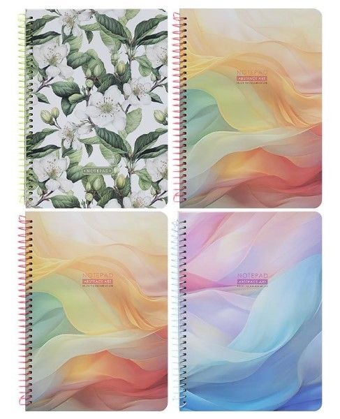 Блокнот А5 "Мандарин" 80л. тб. обл. спіраль, клітинка 60г/м2 9584/-85/-86