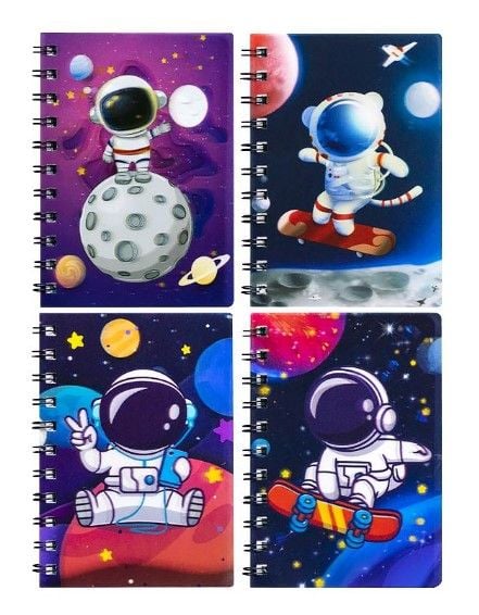 Блокнот А6 голограма, 80 аркушів 4-106, клітинка на спіралі