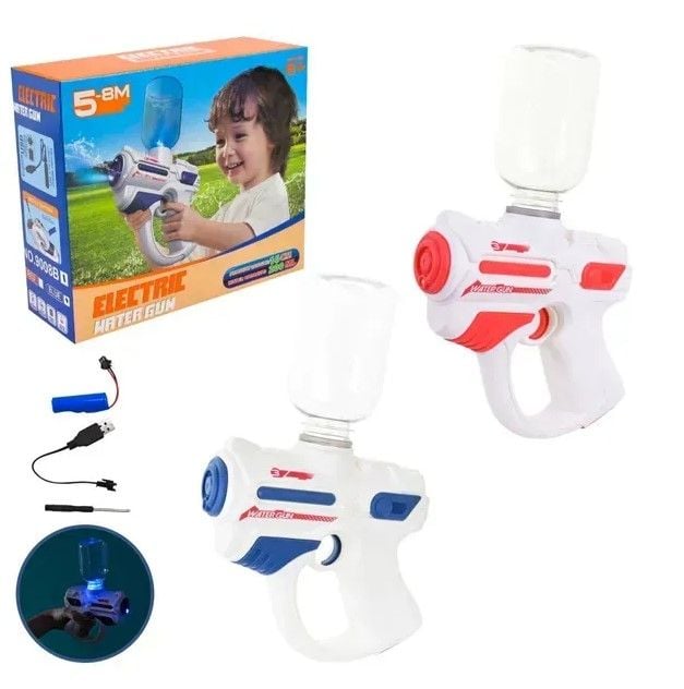 Водний пістолет арт. 9008В електричний на акум.батарейці,2 кольори