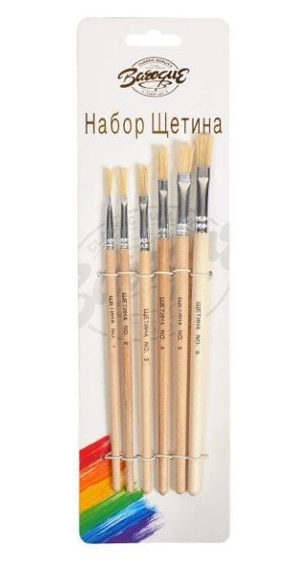 Набір пензликів плоских 6 шт "Щетина" Barogue 763