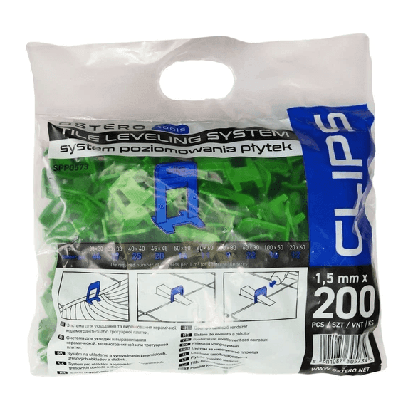 Затискач швидкого монтажу плитки 1.5мм Ostero 200шт