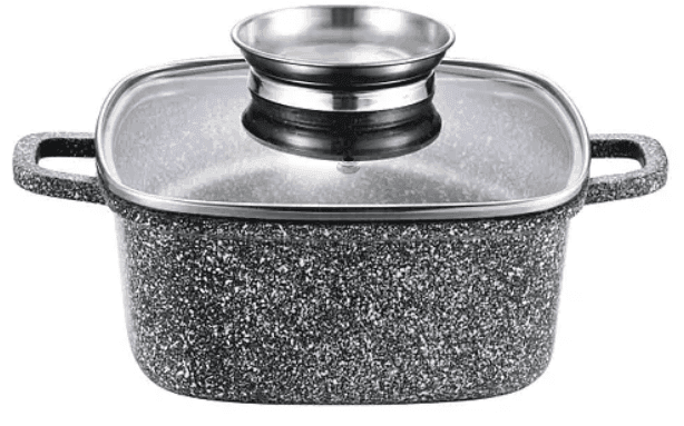 Каструля квадратна , поткриття CERAMIC SNOW. 24х11.5см, 4.5л GUSTO GT-2604-24