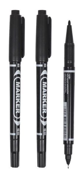 Маркер перманентний двосторонній чорний (RX-120)